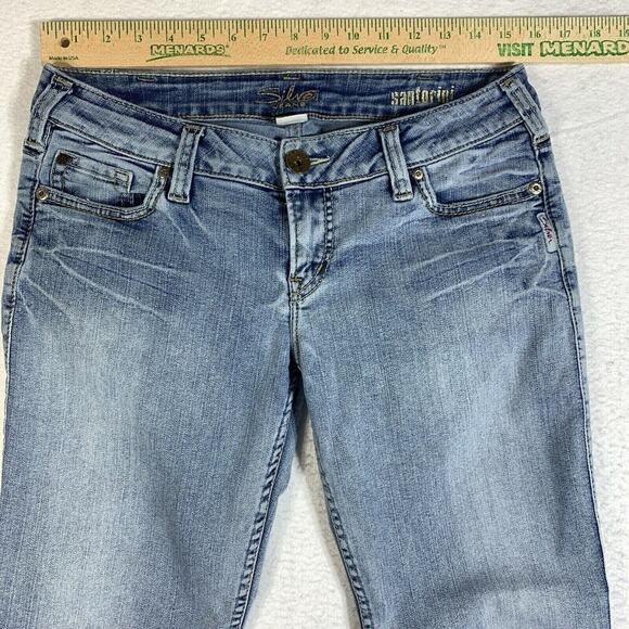 Silver Jeans Womens 31 Blue Santorini Low Rise Bootcut Denim Pockets 90s 00s Y2K - Picture 6 of 13